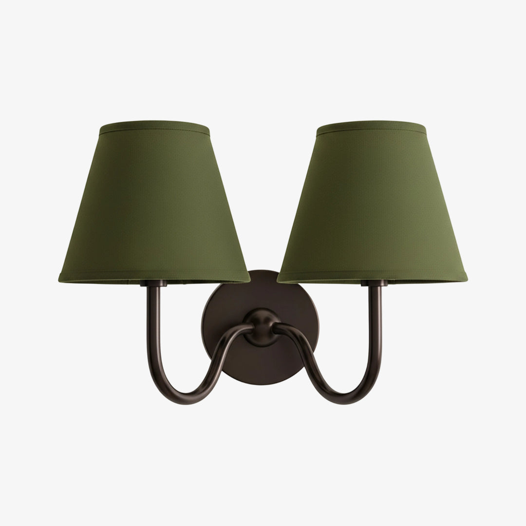 Luvora vintage geplooide kap wandlamp - moderne messing linnen wandverlichting