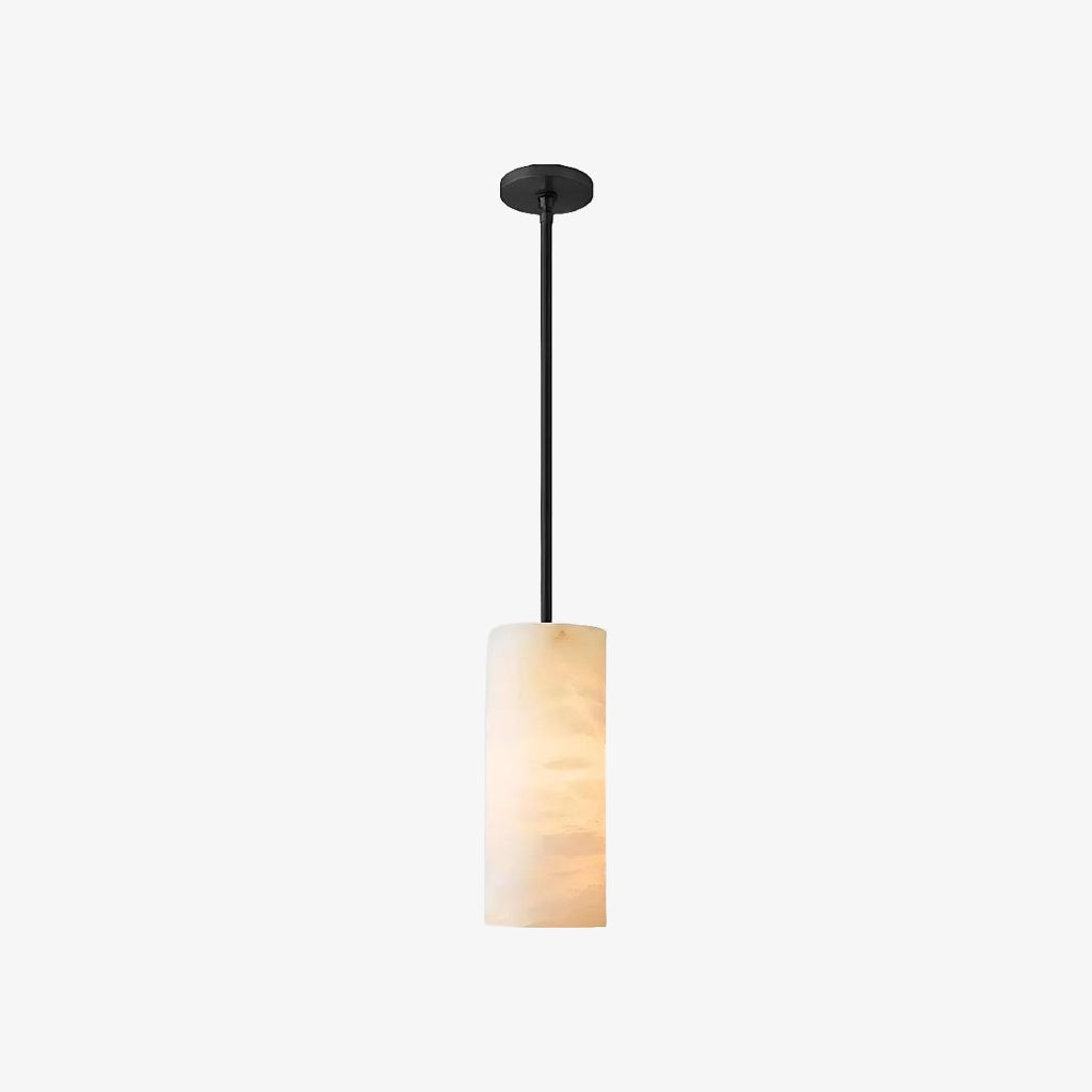 Lumastera Lampa Wisząca o Cylindrycznym Kształcie z Naturalną Strukturą Kamienia - Luksusowa Lampa do Salonu