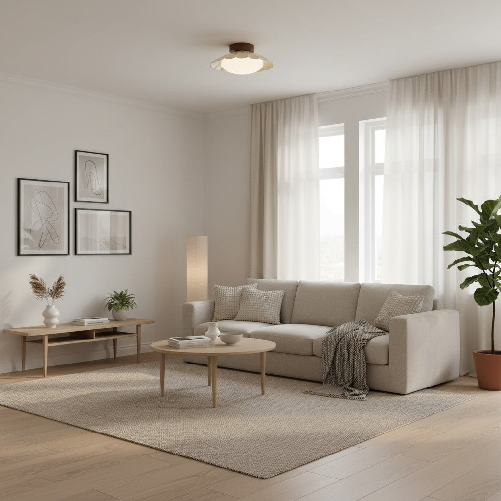 Pluvoria Moderne Minimalistische Geplooide Wolken Plafondlamp - Strakke Plafondlamp met Schone Lijnen