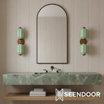 Load image into Gallery viewer, Eloise Brass Wall Sconce – Elegant Milk Glass Vintage Lighting
