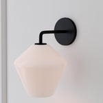 Load image into Gallery viewer, Merin Sculptural Milk Glass Geometric Wall Lamp
