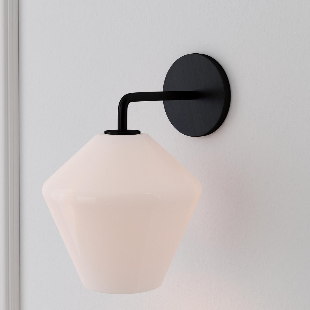 Merin Sculptural Milk Glass Geometric Wall Lamp