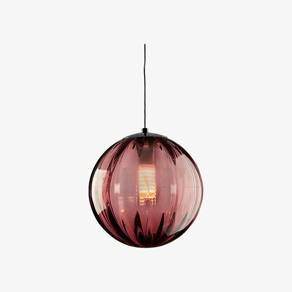 Suspension globe en verre et métal Lunorie – Suspension sculptée réglable pour espaces de repas