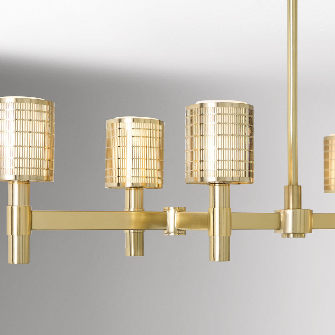 Galvia Champagne Bronze 6-Light Chandelier - Metal Adjustable