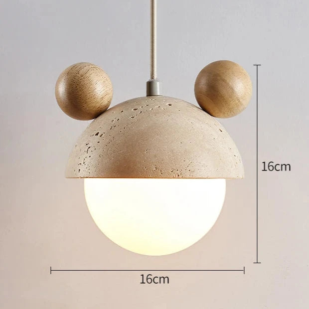 Lámpara colgante Micky de travertino
