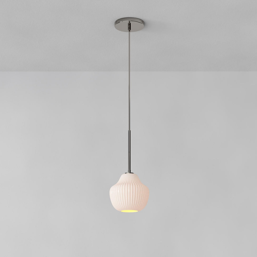 Rivrona Ribbed Pendant – Modern Ribbed Glass Light with Metal Finish