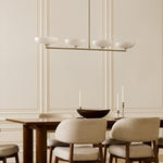 Cargar imagen en el visor de la galería, Lámpara de araña de globo de vidrio Vega de estilo moderno de mediados de siglo con pantallas de vidrio para comedor y isla de cocina