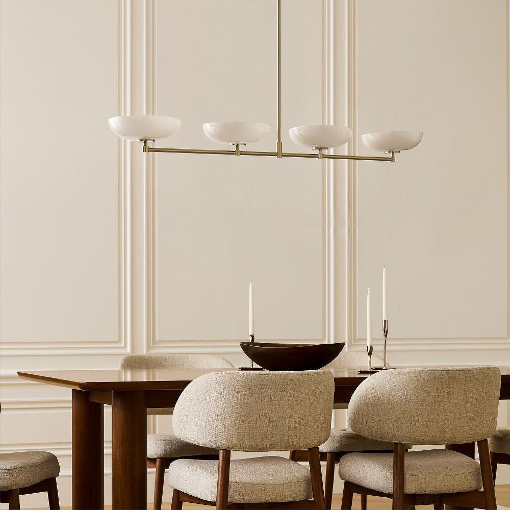 Lámpara de araña de globo de vidrio Vega de estilo moderno de mediados de siglo con pantallas de vidrio para comedor y isla de cocina