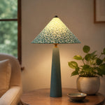 Załaduj obraz do przeglądarki galerii, Floral shade ceramic table lamp styled on a side table