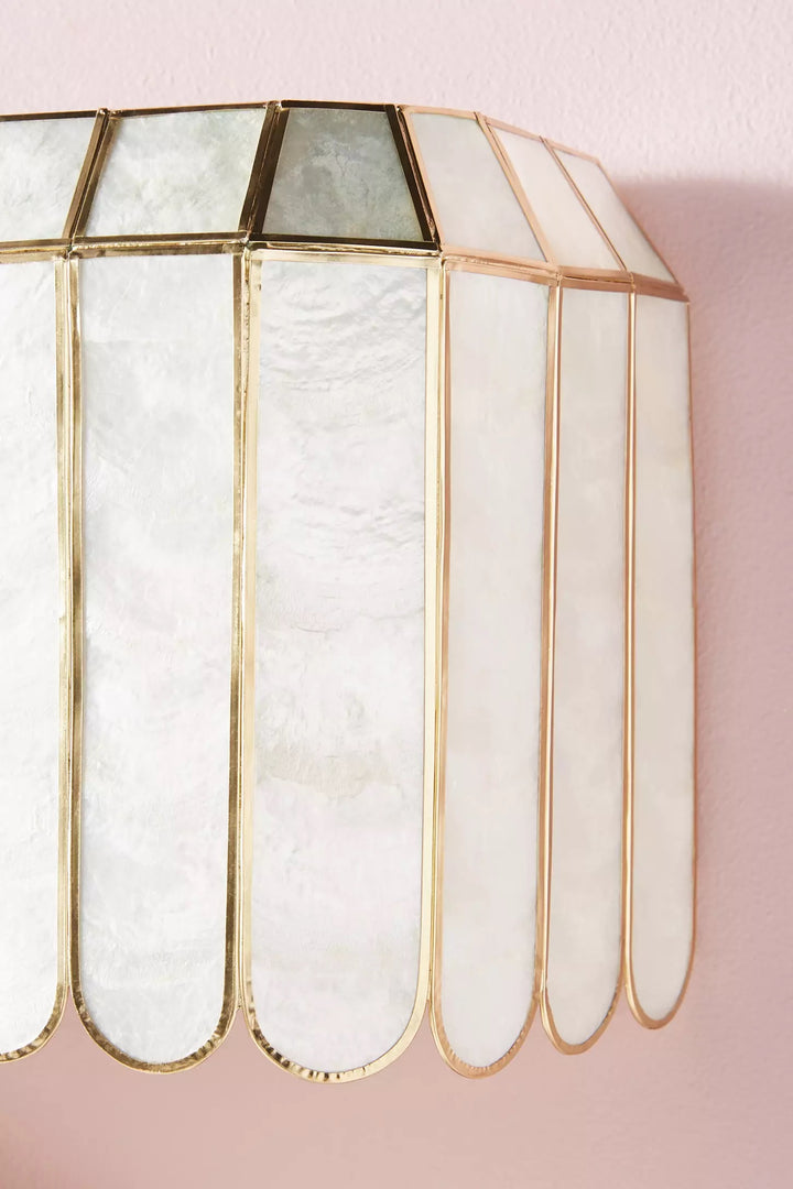 Lumica Capiz Facet Wandlamp - Messing & IJzeren Wandlamp in Gouden Afwerking
