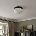 Cargar imagen en el visor de la Galería, Opal glass flush mount shown at real ceiling scale