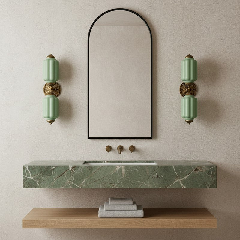 Eloise Brass Wall Sconce – Elegant Milk Glass Vintage Lighting