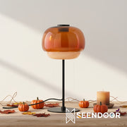 Clinco Colored Glass Table Lamp – Retro Mushroom Shade for Bedroom