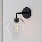 Load image into Gallery viewer, Merin Sculptural Milk Glass Geometric Wall Lamp

