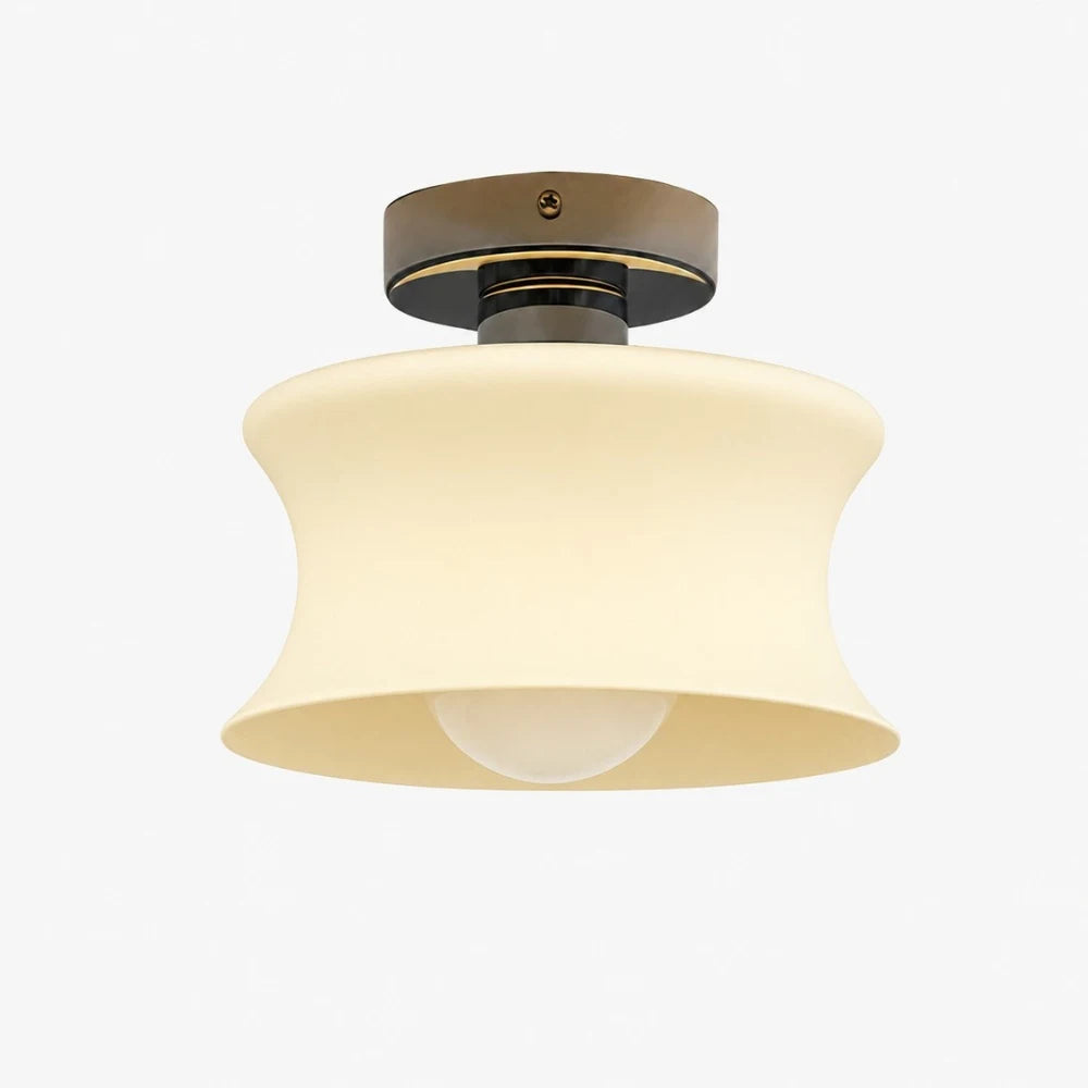 French Bauhaus Glass Flush Mount Ceiling Light, 20 cm