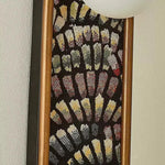 Bild in die Galerieansicht laden, Close detail of fabric panel and warm metal edge