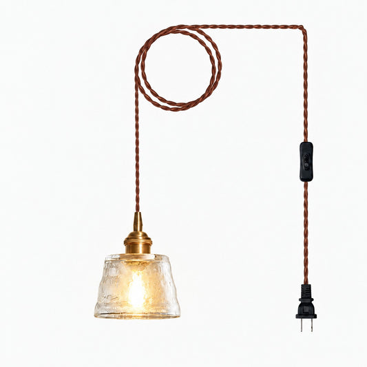 Gegoten glazen hanglamp met stekker