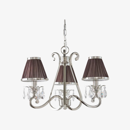 Lámpara de araña Talonis de tela con múltiples luces - Elegantes brazos curvos de metal para comedor y sala