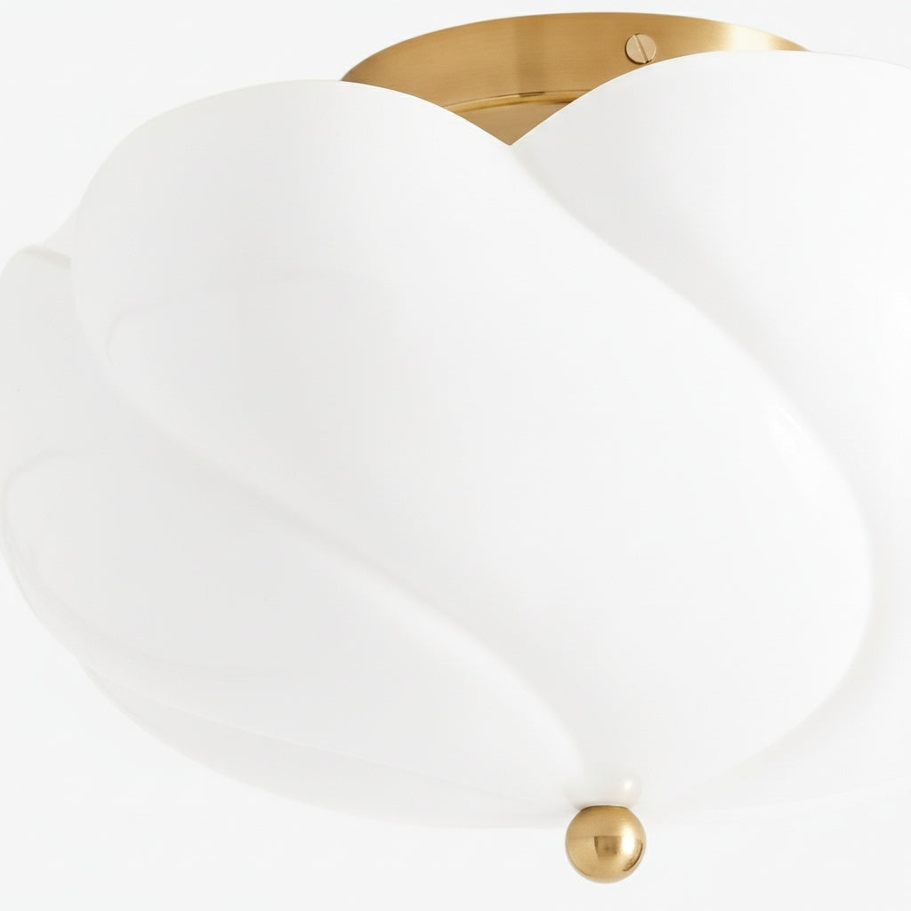 Modo Ceiling Light –Minimalist Glass Shade with Sleek Brass Frame for Dining Room or Office