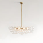 Load image into Gallery viewer, Bravira Glass Bubbled Chandelier - Vintage Brass Oval Glass Lighting
