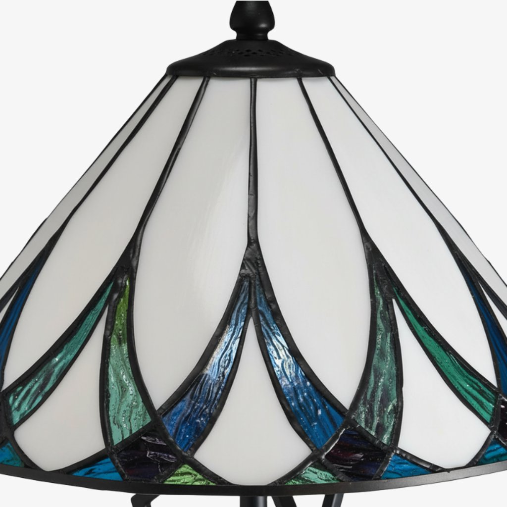 TF Allanton Tischlampe mit Wasserwellen-Glas – Klassischer Stil für Wohnzimmer, Schlafzimmer oder Arbeitszimmer