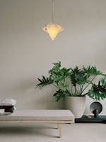 Load image into Gallery viewer, Art Deco Astris Elara Star Pendant Light – Frosted Glass Pendant with Geometric Style
