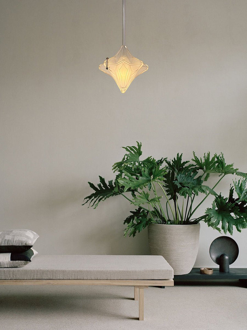 Art Deco Astris Elara Star Pendant Light – Frosted Glass Pendant with Geometric Style