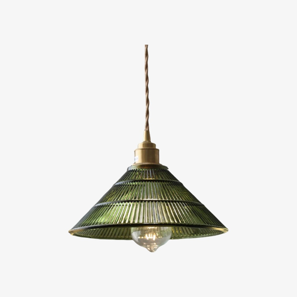 Ribilux Żebrowana Lampa Wisząca - Vintage Szkło i Metal do Kuchni i Jadalni