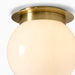 Load image into Gallery viewer, Rivolence Flush Mount Ceiling Fixture - Minimal Globe Brass Lighting
