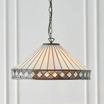 Afbeelding laden in galerijweergave, TF Fargo Hanglamp - Tiffany-stijl verlichting met een Art Deco kap en verstelbare ketting