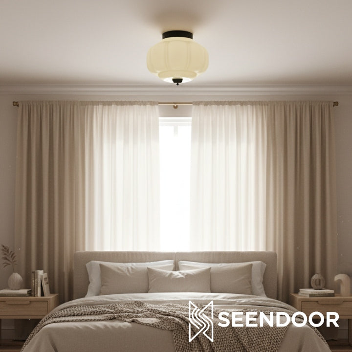 Vintage Eloise Milk Glass Flush Mount Ceiling Light - Vintage Charm Soft Glow