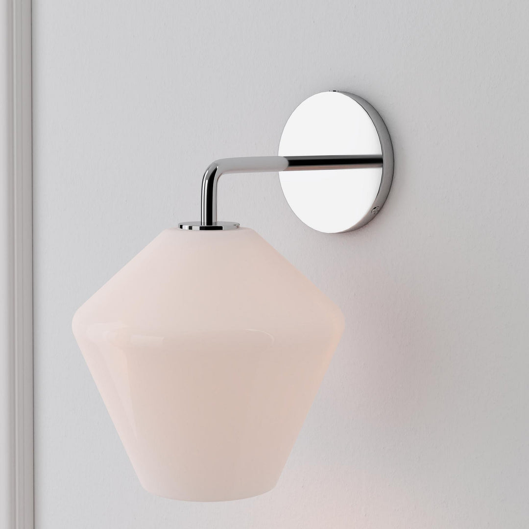 Merin Sculptural Milk Glass Geometric Wall Lamp
