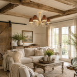 Load image into Gallery viewer, Five-light chandelier installed above a bright rustic living room