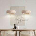 Load image into Gallery viewer, Travertine Drum Pendant Lamp