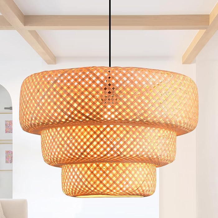 Boho Bambusowa Lampa Wisząca
