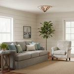 Afbeelding laden in galerijweergave, TF Astoria Moderne Deco Opbouw Plafondlamp met Gestructureerd Glas – Elegante Verlichtingsarmatuur voor Thuis