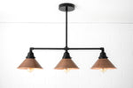 Load image into Gallery viewer, Conique Metal Hand-Aged Copper Chandelier - 3 Light Industrial Pendant - Island Lighting
