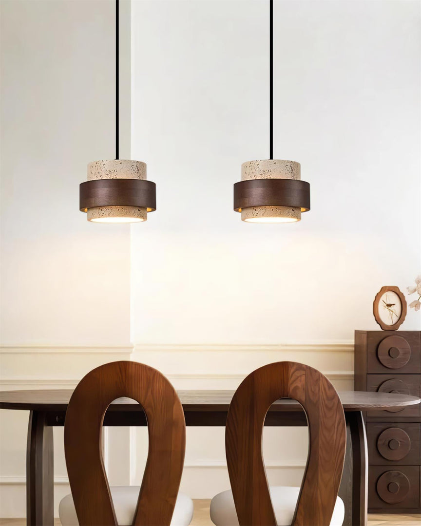 Lampa wisząca z wtyczką Cole z trawertynu