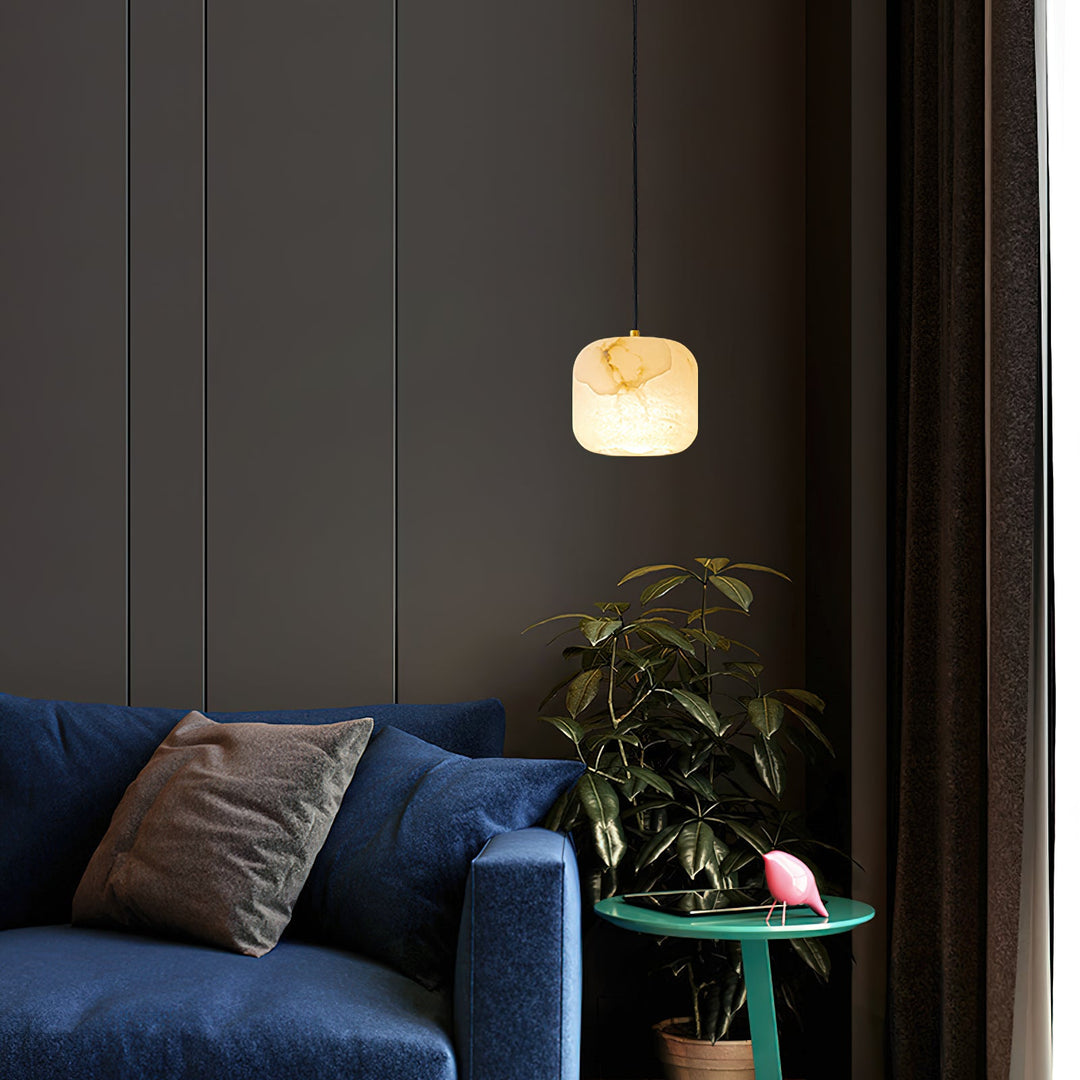 Lampa wisząca nocna z alabastru