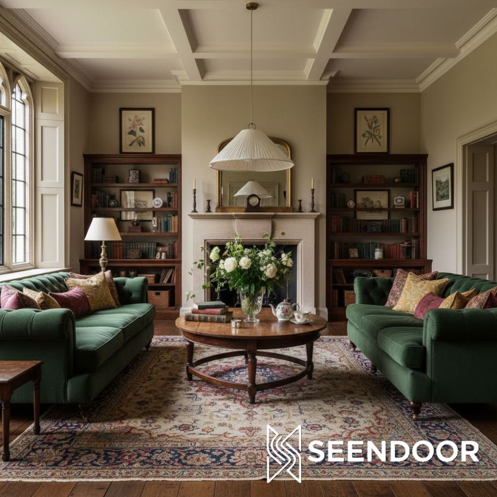 Nordlys Linen Fabric Oversized Scalloped Pendant Light for Living Room & Dining Area