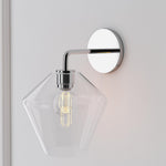 Load image into Gallery viewer, Merin Sculptural Milk Glass Geometric Wall Lamp

