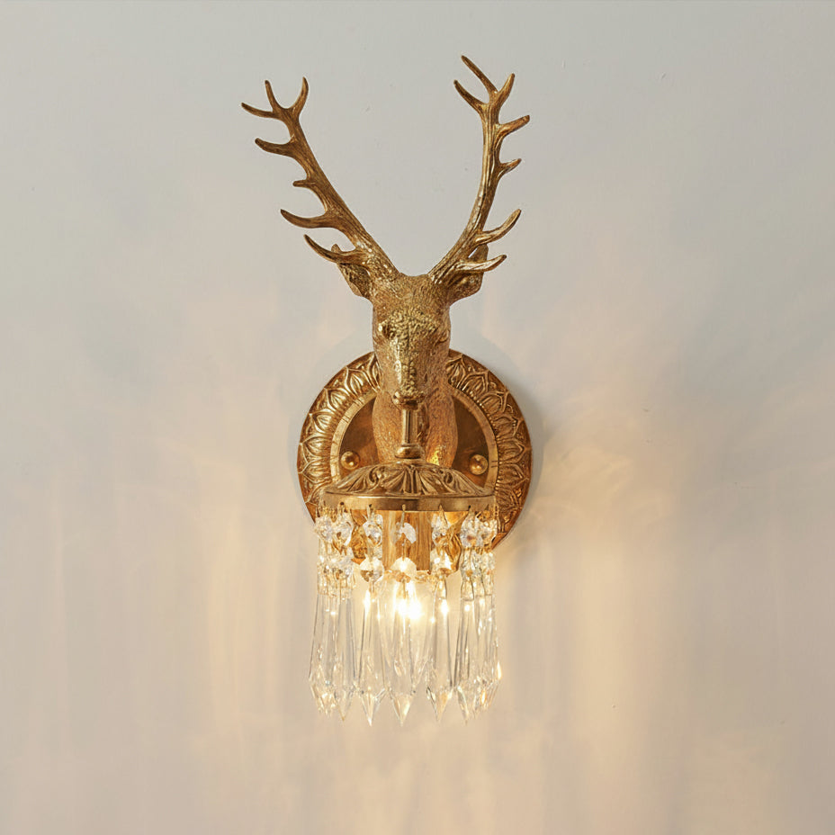 Antler Kristall Wandleuchte