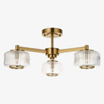 Afbeelding laden in galerijweergave, Canovus plafondlamp met geribbeld glas - industriële metalen woonkamerlamp