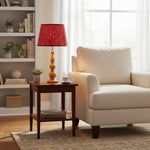 Afbeelding laden in galerijweergave, Grainora Tafellamp met Houten Nerf Basis – Stoffen Lampenkap voor Woonkamers