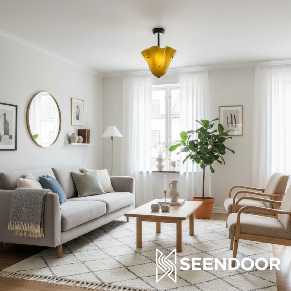 Bellina Plissierte Glas-Deckenleuchte Modern für Wohnzimmer