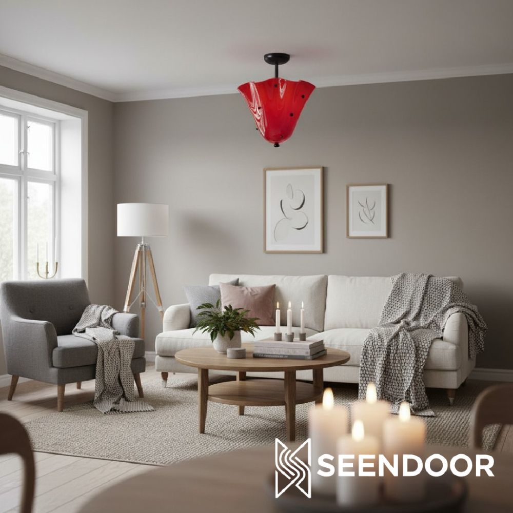 Bellina Plissierte Glas-Deckenleuchte Modern für Wohnzimmer