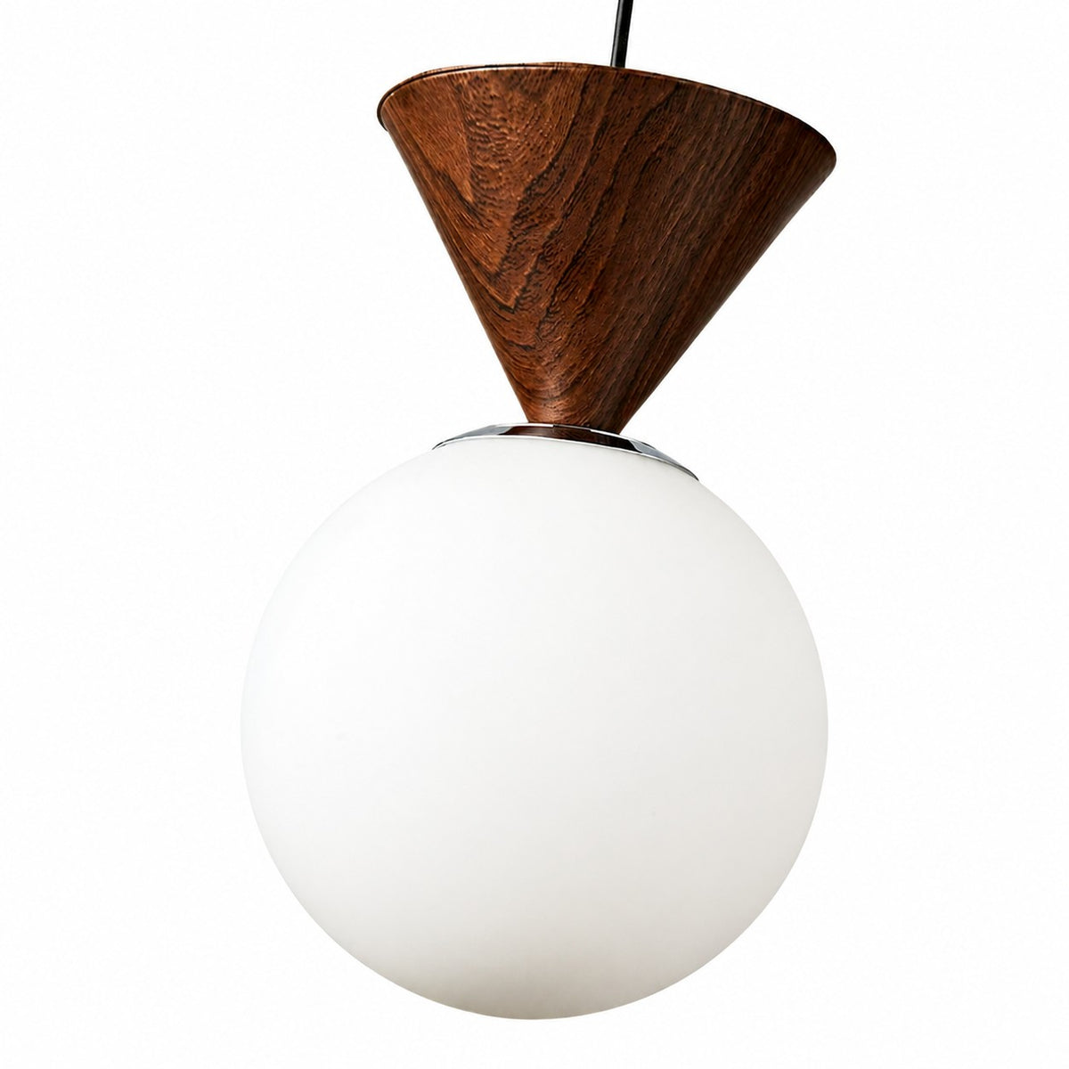 Bauhaus Glass Pendant Lamp with Iron Accent for Kitchen