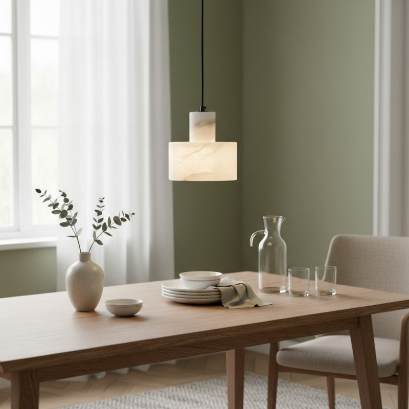Cylorion Alabaster-Pendelleuchte – Moderne minimalistische Hängeleuchte für das Esszimmer