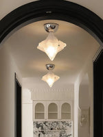 Load image into Gallery viewer, Art Deco Star Ceiling Lamp – Frosted Glass Fixture for Hallway &amp; Entryway – Astris Ceres
