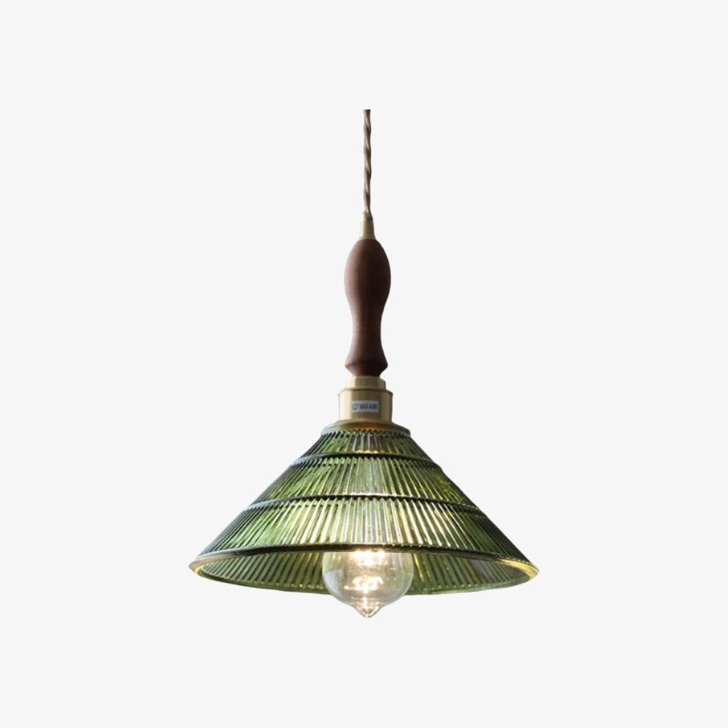 Ribilux Żebrowana Lampa Wisząca - Vintage Szkło i Metal do Kuchni i Jadalni